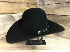 American Hat American 10X Black 4 1/4" Open Crown Hat