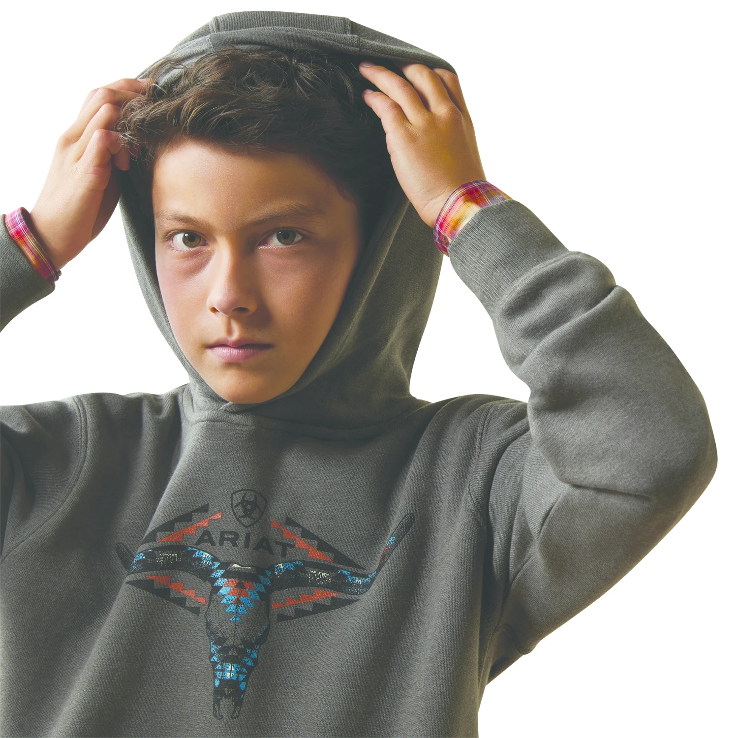 Ariat Ariat Boy's Horns Southwest Hoodie C4 5 Ariat Ariat Boy's Horns Southwest Hoodie C4 - Image 3