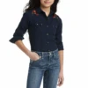 Ariat Ariat Girl's Calgold Navy Shirt -Ariat Store ariat ariat girls calgold navy shirt