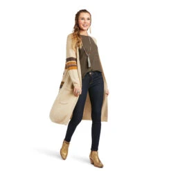Ariat Ariat Ladies Oatmeal Rooftop Heather Cardigan -Ariat Store ariat ariat ladies oatmeal rooftop heather cardiga 3