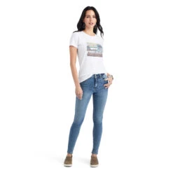 Ariat Ariat Ladies White Heather Monument Sunset Tee -Ariat Store ariat ariat ladies white heather monument sunset t 1