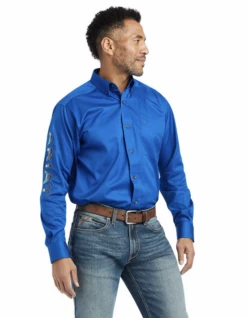 Ariat Ariat Men's Blue Twill Team Long Sleeve Shirt -Ariat Store ariat ariat mens blue twill team long sleeve shirt 1