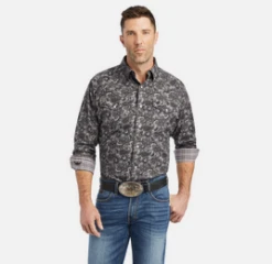 Ariat Ariat Men's Grey Paisley Snap Shirt