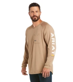 Ariat Ariat Men's Heatfighter Khaki Long Sleeve Shirt 2XL