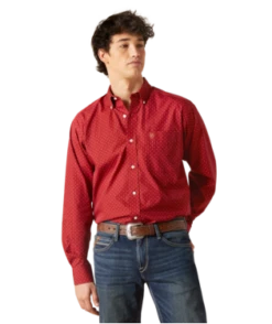 Ariat Ariat Mens Kaisen Red Long Sleeve Shirt
