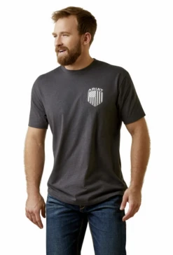 Ariat Ariat Men's Patriot Charcoal Grey Graphic Tee