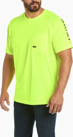 Ariat Ariat Men's Rebar Heat Fighter Neon Lime Shirt
