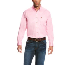 Ariat Ariat Men's Solid Pink Long Sleeve Shirt XL
