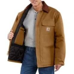 Carhartt Men's Carhartt Arctic Quilt Lined Duck Traditional Coat C003-BRN C4 Size 3XL