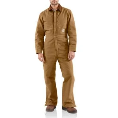 Carhartt Men's Carhartt Quilt Lined Duck Coveralls X01-BRN 3 Carhartt Men's Carhartt Quilt Lined Duck Coveralls X01-BRN