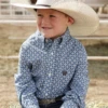 Cinch Cinch Boy's Blue Printed Long Sleeve Shirt