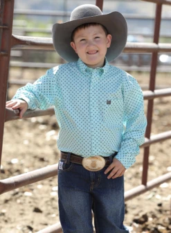 Cinch Cinch Boy's Light Blue Long Sleeve Shirt