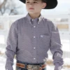 Cinch Cinch Boy's Purple Long Sleeve Shirt -Ariat Store cinch cinch boys purple long sleeve shirt