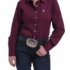 Cinch Cinch Ladies Burgundy Long Sleeve Shirt -Ariat Store cinch cinch ladies burgundy long sleeve shirt