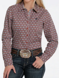 Cinch Cinch Ladies Copper Print Button Up Shirt