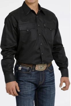 Cinch Cinch Men's Black Solid Long Sleeve Shirt -Ariat Store cinch cinch mens black solid long sleeve shirt 2