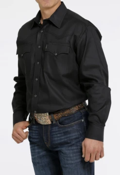 Cinch Cinch Men's Black Solid Long Sleeve Shirt -Ariat Store cinch cinch mens black solid long sleeve shirt 3