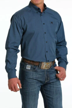 Cinch Cinch Men's Blue Printed Long Sleeve Shirt -Ariat Store cinch cinch mens blue printed long sleeve shirt 4