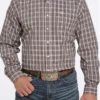 Cinch Cinch Men's Brown Plaid Long Sleeve Shirt -Ariat Store cinch cinch mens brown plaid long sleeve shirt