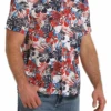 Cinch Cinch Men's Patriotic Floral Hawaiian Shirt -Ariat Store cinch cinch mens patriotic floral hawaiian shirt