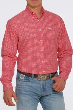 Cinch Cinch Men's Red Patterned Shirt -Ariat Store cinch cinch mens red patterned shirt 2
