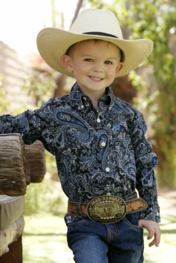 Cinch Cinch Toddler Boy's Navy Paisley Shirt