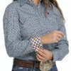Cinch Cinch Women's Blue Patterned Long Sleeve Shirt -Ariat Store cinch cinch womens blue patterned long sleeve shir