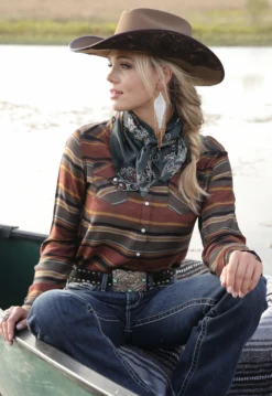 Cruel Girl Cruel Girl Women's Copper Striped Long Sleeve Shirt