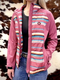 Hooey Hooey Ladies Pink Striped Softshell Jacket C4 -Ariat Store hooey hooey ladies pink striped softshell jacket c 1