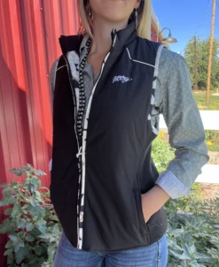 Hooey Hooey Women's Black Zip Vest