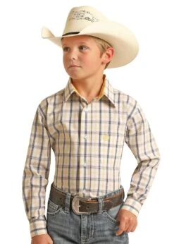 Panhandle Panhandle Boy's Plaid Button Down Shirt