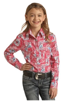 Panhandle Panhandle Girl's Pink Rodeo Shirt