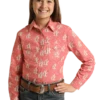 Panhandle Panhandle Girl's Rose Pink Cactus Shirt -Ariat Store panhandle panhandle girls rose pink cactus shirt