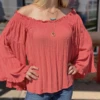 Panhandle Panhandle Ladies Coral Off The Shoulder Blouse -Ariat Store panhandle panhandle ladies coral off the shoulder
