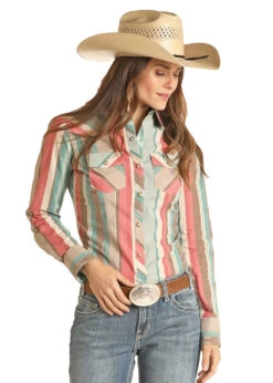 Panhandle Panhandle Ladies Jade Striped Shirt