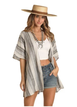 Panhandle Panhandle Ladies Striped Kimono