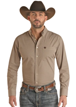 Panhandle Panhandle Men's Tan Long Sleeve Shirt