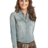 Panhandle Panhandle Women's Denim Snap Front Shirt C4 -Ariat Store panhandle panhandle womens denim snap front shirt