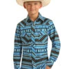 Panhandle Rock & Roll Cowboy Boy's Aztec Snap Front Shirt -Ariat Store panhandle rock roll cowboy boys aztec snap front s 1