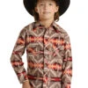Panhandle Rock & Roll Cowboy Boy's Aztec Snap Front Shirt C4 -Ariat Store panhandle rock roll cowboy boys aztec snap front s
