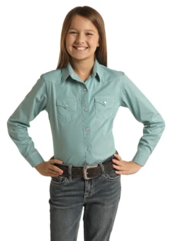 Panhandle Rock & Roll Cowgirl Girl's Turquoise Shirt