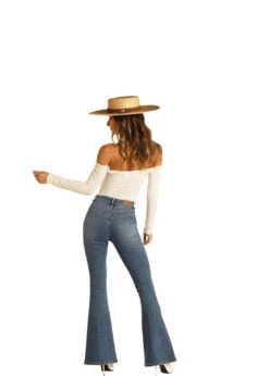 Panhandle Rock & Roll Cowgirl Women's High Rise Flare Jean -Ariat Store panhandle rock roll cowgirl womens high rise flare 2