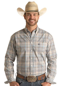 Panhandle Rock & Roll Men's Multi Plaid Button Down Shirt