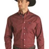 Panhandle Rough Stock Men's Wine Button Down Shirt -Ariat Store panhandle rough stock mens wine button down shirt