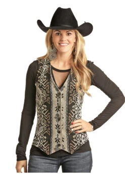 POWDER RIVER OUTFITTERS Powder River Ladies Aztec Wool Vest C3