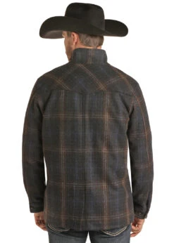 POWDER RIVER OUTFITTERS Powder River Men's Plaid Wool Coat C4 Size 4X -Ariat Store powder river outfitters powder river mens plaid wo 1