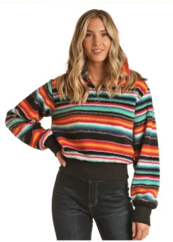 Rock And Roll Cowgirl R&R Cowgirl Striped Fluffy Pullover RRWT91R0BY C4