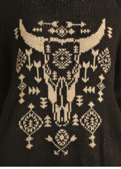 Rock And Roll Cowgirl Rock & Roll Cowgirl Black And White Sweater C5 Size Small -Ariat Store rock and roll cowgirl rock roll cowgirl black and 1