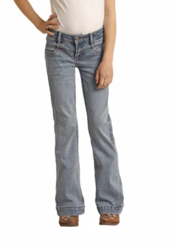 Rock And Roll Cowgirl Rock & Roll Cowgirl Girl's Front Yoke Trouser -Ariat Store rock and roll cowgirl rock roll cowgirl girls fron 1