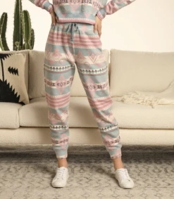 Rock And Roll Cowgirl Rock & Roll Cowgirl Pink Aztec Lounge Pants